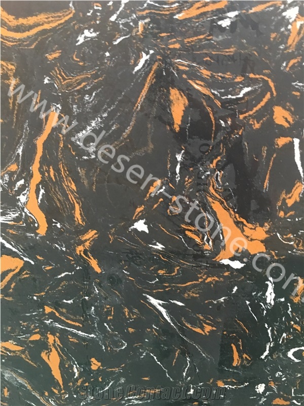 Nero Portoro Artificial Marble Engineered Stone Slabs&Tiles for Countertop