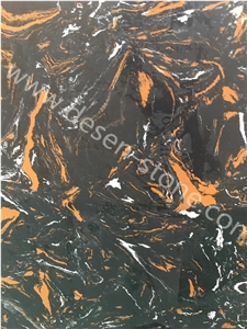Nero Portoro Artificial Marble Engineered Stone Slabs&Tiles for Countertop