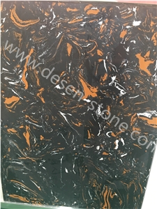 Nero Portoro Artificial Marble Engineered Stone Slabs&Tiles for Countertop