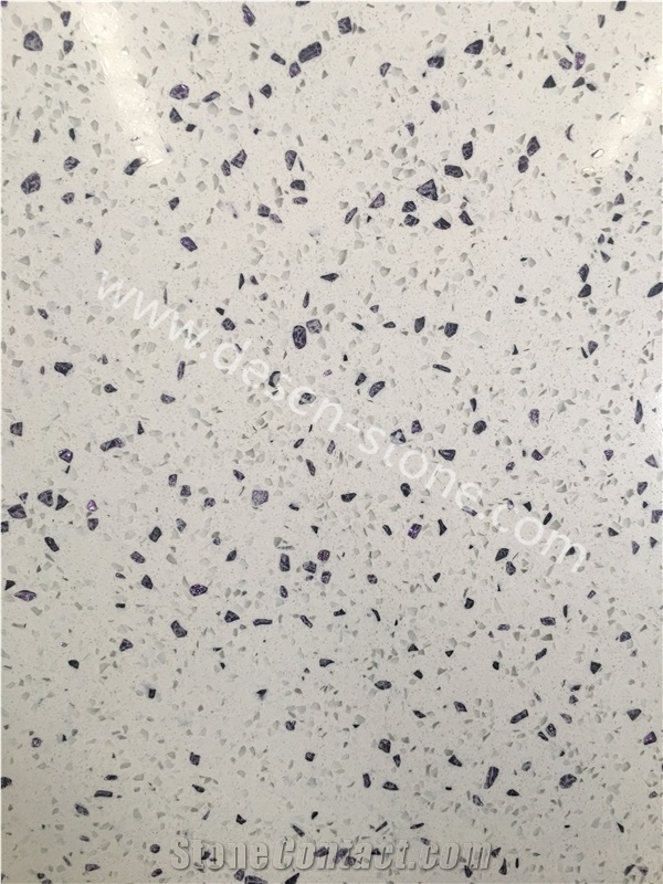 Purple Diamond Quartz Stone/Artificial Marble Stone Slabs&Tiles Linear