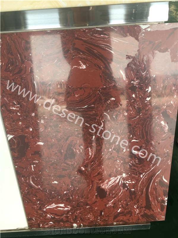 Rosso Lepanto Artificial Marble Stone Slabs&Tiles Walling