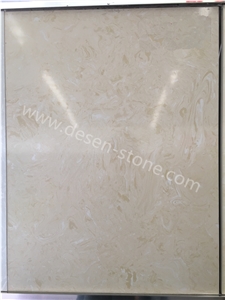 White Rose Beige Artificial Marble Engineered Stone Slabs&Tiles Floor
