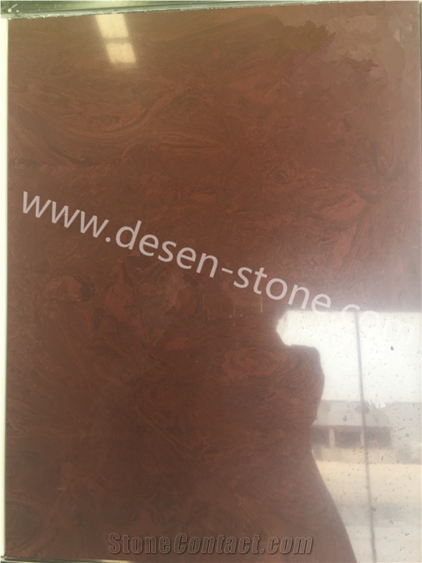 Wine Red Artificial Marble Engineered Stone Slabs&Tiles for Vanity Tops