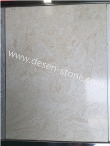 Yasda Beige Artificial Marble Engineered Stone Slabs&Tiles for Countertops