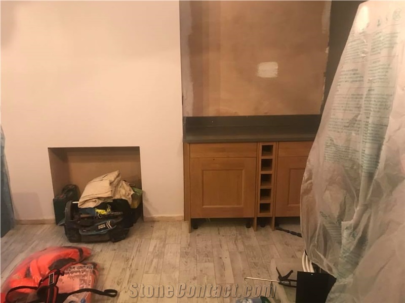 Grey Sparkle Quartz 30mm Countertop Installation