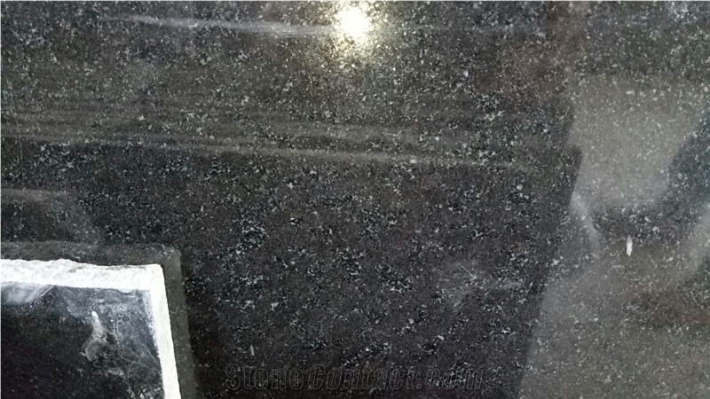 Khammam Black Polished Granite Slabs or Tiles