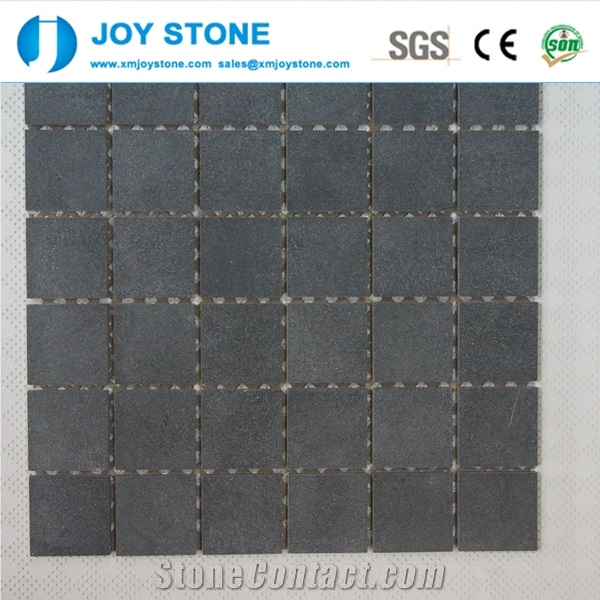 New Design Basalt Stone Polished Black Mosaic Tile 30x30