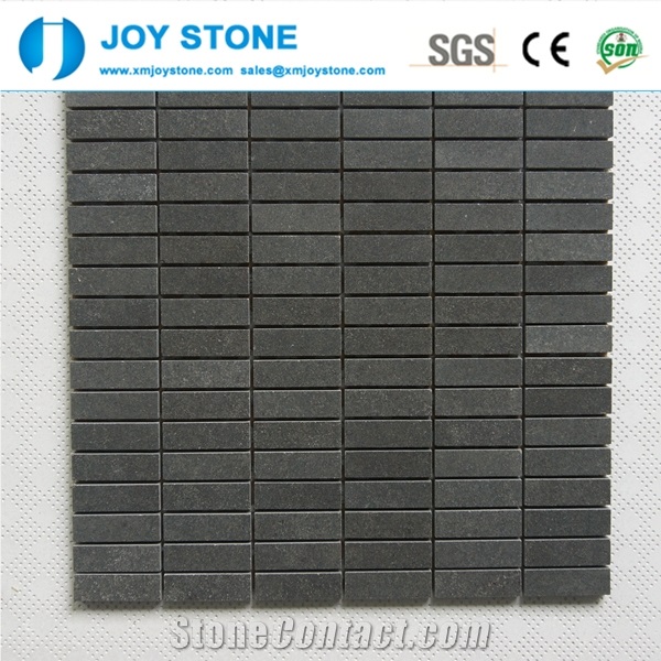 New Design Black Mosaic Tile Polished Basalt Stone 30x30
