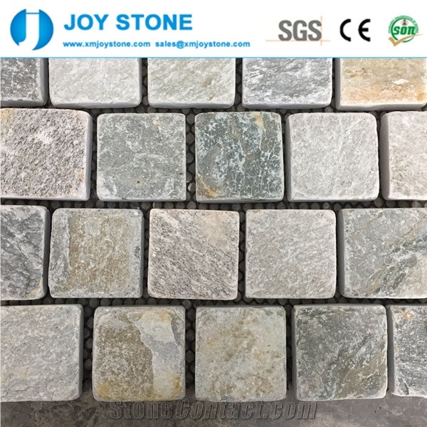 Paving Stone Yellow Slate Meshed Cubes