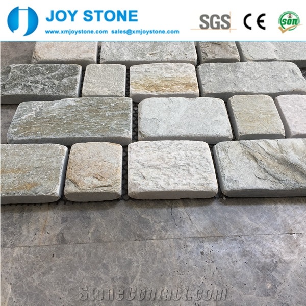 Paving Stone Yellow Slate Meshed Cubes