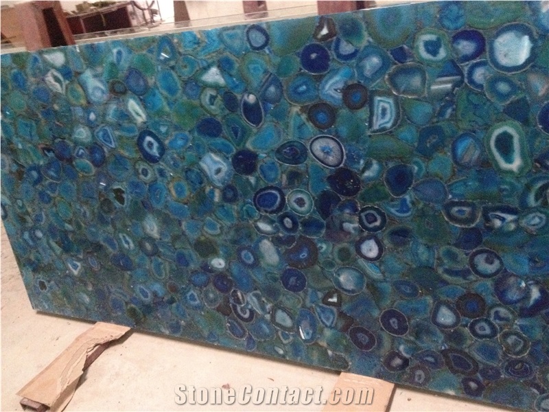 Blue Agate Slabs/Semiprecious Stone Tiles/Gemstone Slabs/Gemstone