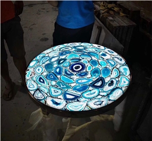 Blue Agate Stone Tiles/Semi-Precious Stone Slabs/Gemstone Wall Panels