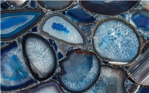 Blue Agate Stone Tiles/Semi-Precious Stone Slabs/Gemstone Wall Panels