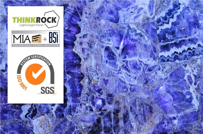 Blue Amethyst Stone Glass Composite Slabs Blue Amethyst Stone Bar