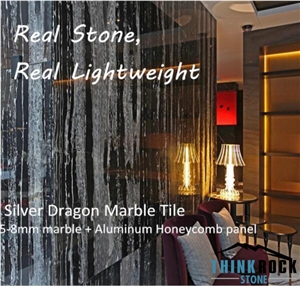 China Black Silver Dragon Marble Composite Sandwich Panels China Black Silver Dragon Marble Composite Sandwich Panels