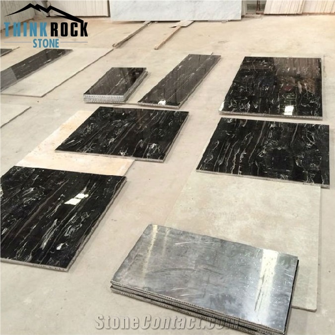 China Black Silver Dragon Marble Composite Sandwich Panels