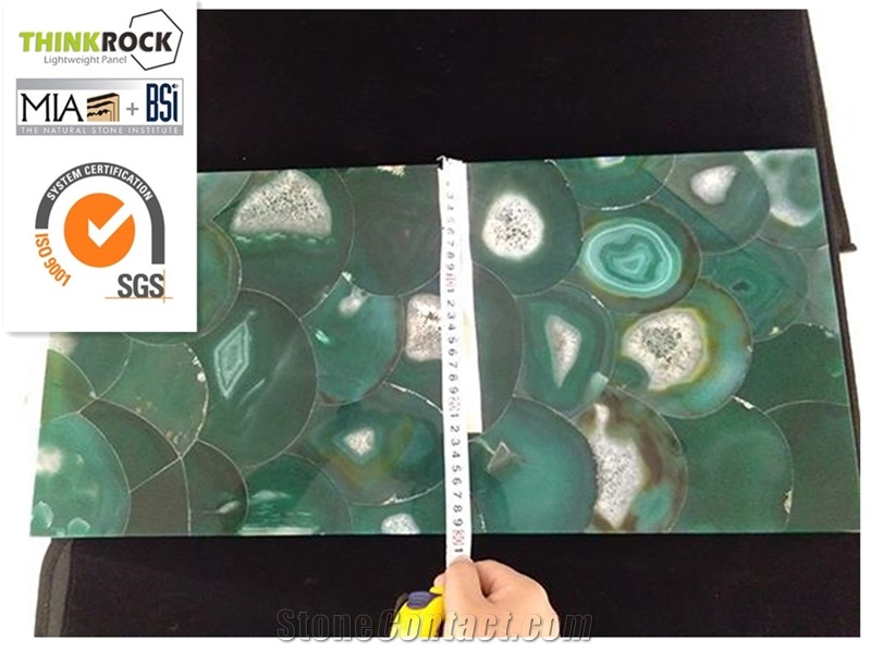 China Green Agate Gemstone Veneer Tiles