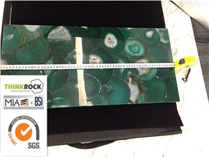 China Green Agate Gemstone Veneer Tiles