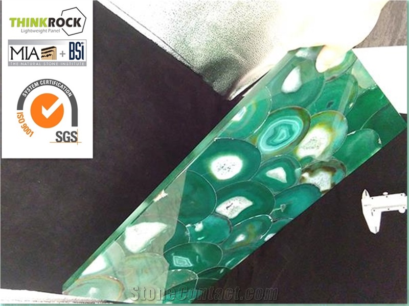 China Green Agate Gemstone Veneer Tiles