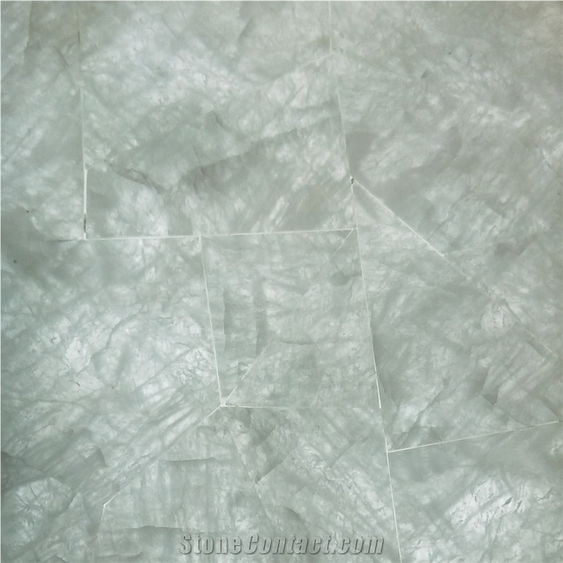 China White Crystal Semiprecious Gemstone Wall Covering Tiles