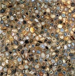 China Yellow Wall Cladding Agate Semi Gemstone