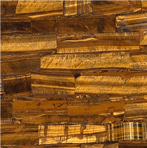 Dark Gold Tiger Eye Veneer Composite Galaxy Quartz Tiles