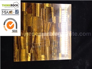 Gold Tiger Eye Stone Veneer Based on Galaxy Galaxy Quartz
