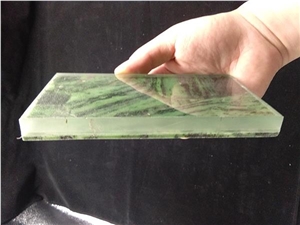 Green Amazonite Gem Stone Glass Compostie Slabs Green Amazonite Stone