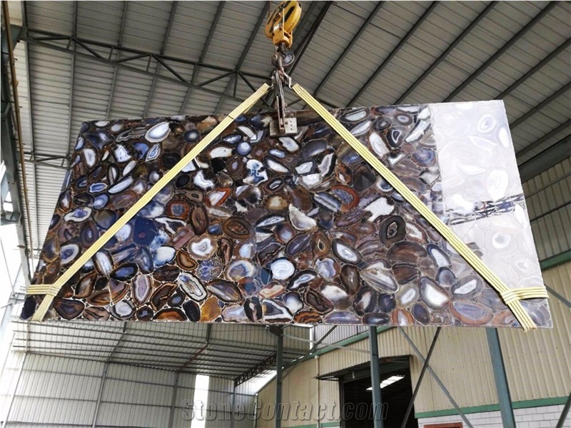 Grey Agate Slabs/Semi-Precious Stone Slabs/Gemstone Tiles