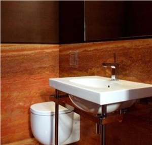 Iran Azarshahr Red Travertine Slabs & Tiles