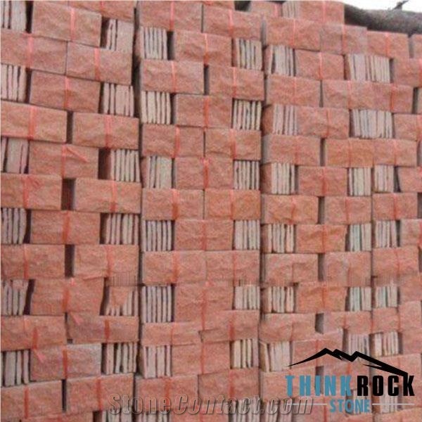 Pink Faux Stone Wall