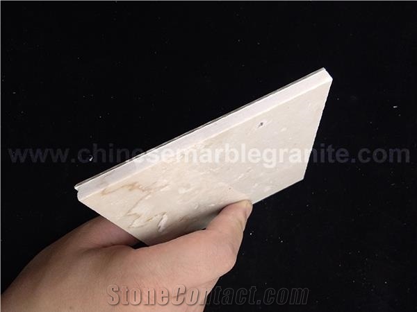 Polished Gold Veins Beige Marble Veneer Plastic Composite Panel