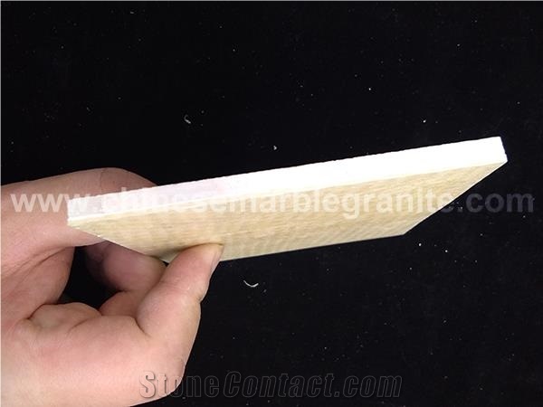 Polished Gold Veins Beige Marble Veneer Plastic Composite Panel