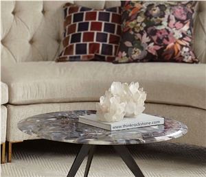 Polished Good Quality Agate Stone Coffee Table