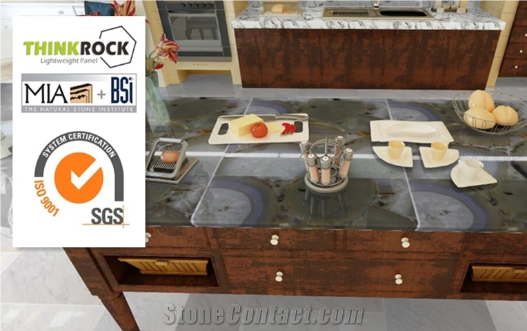 Polished Grey Agate Stone Glass Composite Slabs Grey Agate Bathroom