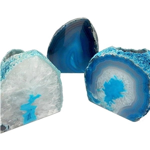 Practical Luxurious Rock Paradise Blue Agate Stone Bookends