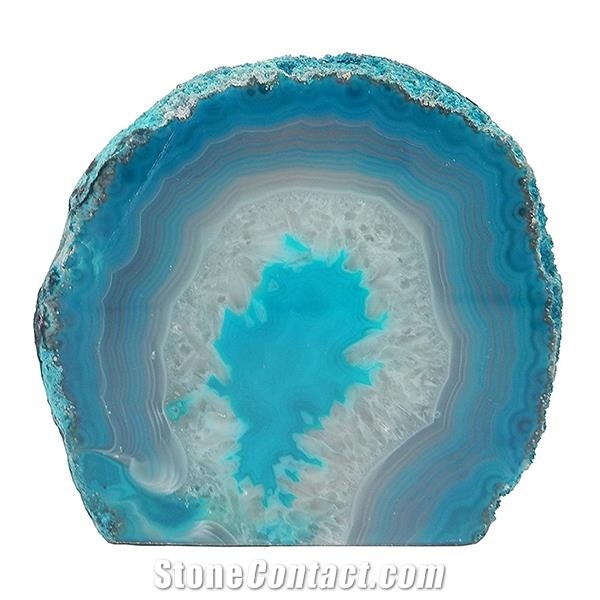 Practical Luxurious Rock Paradise Blue Agate Stone Bookends