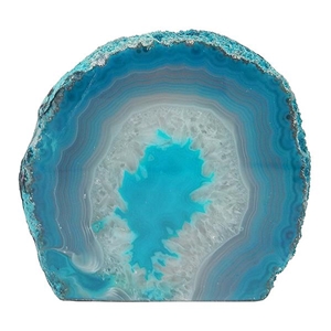 Practical Luxurious Rock Paradise Blue Agate Stone Bookends