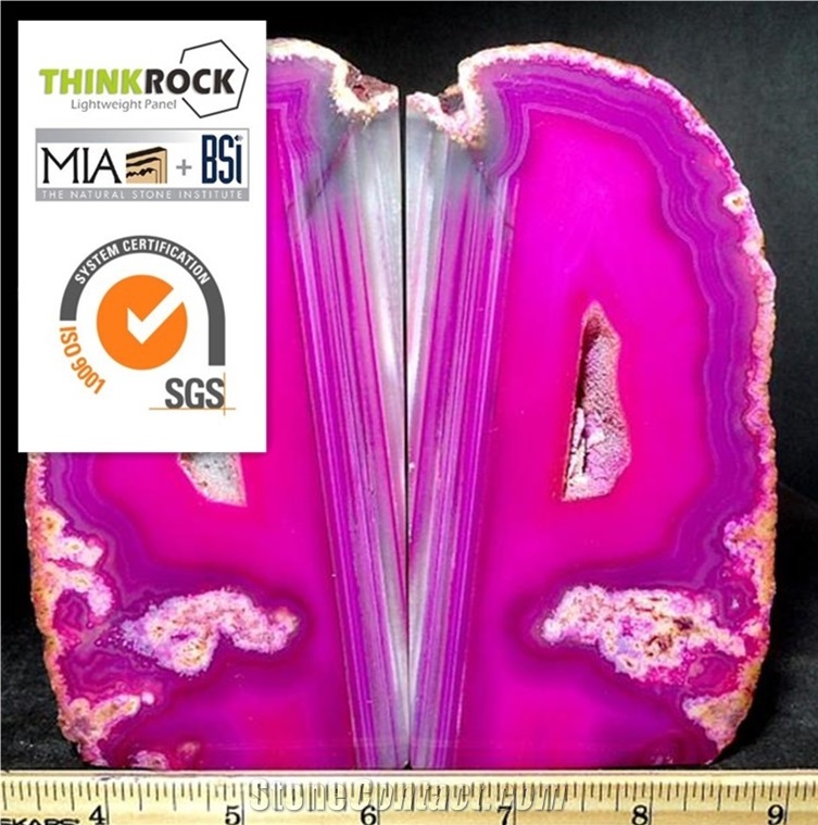 Quite Durable Nice Quality Enhanced Purple Agate Geode Bookends