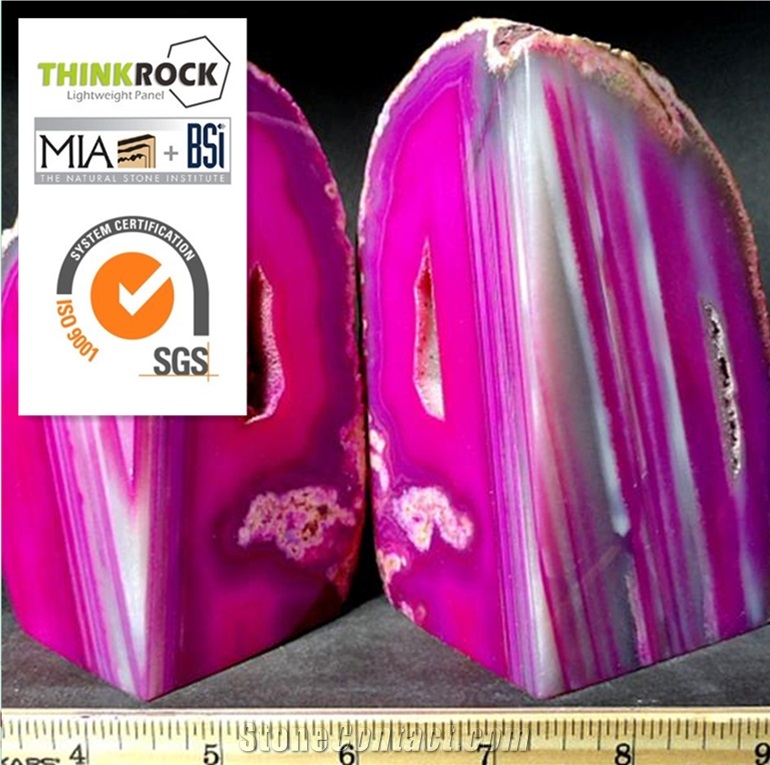 Quite Durable Nice Quality Enhanced Purple Agate Geode Bookends