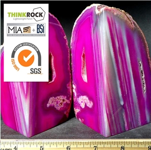 Quite Durable Nice Quality Enhanced Purple Agate Geode Bookends
