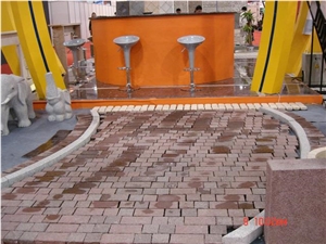 Red Sandstone Cobbles Cube