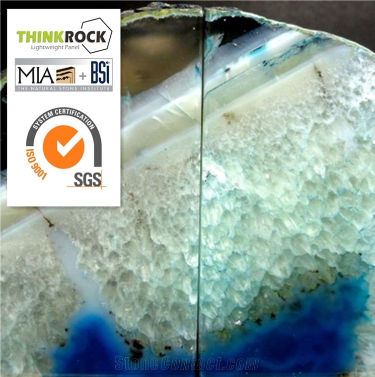 Sophisticated Natural Green Edge Center Blue White Agate Bookends