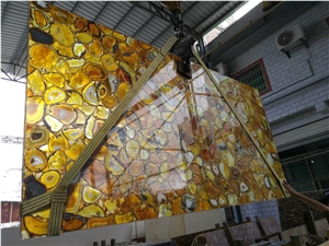 Yellow Agate Slabs/Semi-Precious Slabs/Semiprecious Tiles/Gemstone