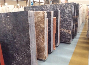 Exotic Iran Alabaster Beige/White/Grey Slab Tile Custom-Made Furniture