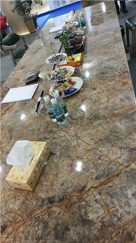 Violet Gold Marble Slabs for Kitchen and Vanity Countertops