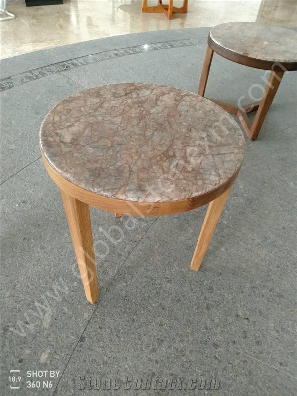 Violet Gold/Purple Luxury Marble Round Table Custom-Made Furniture