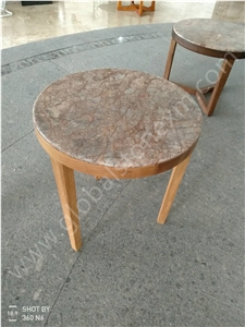 Violet Gold/Purple Luxury Marble Round Table Custom-Made Furniture