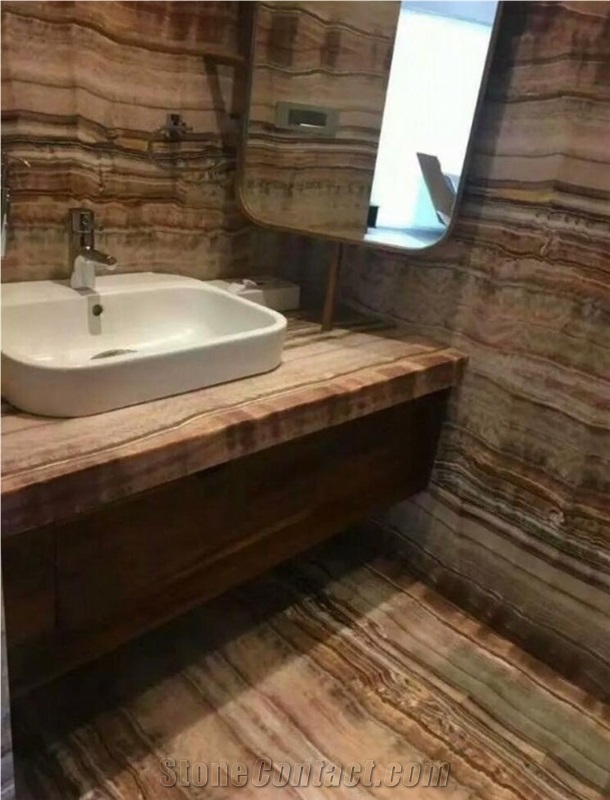 Brown Wooden Onyx Bath Tops