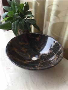 Absolute Black Marble Basin,Nero Marqutino Marble Basin,Round Basin
